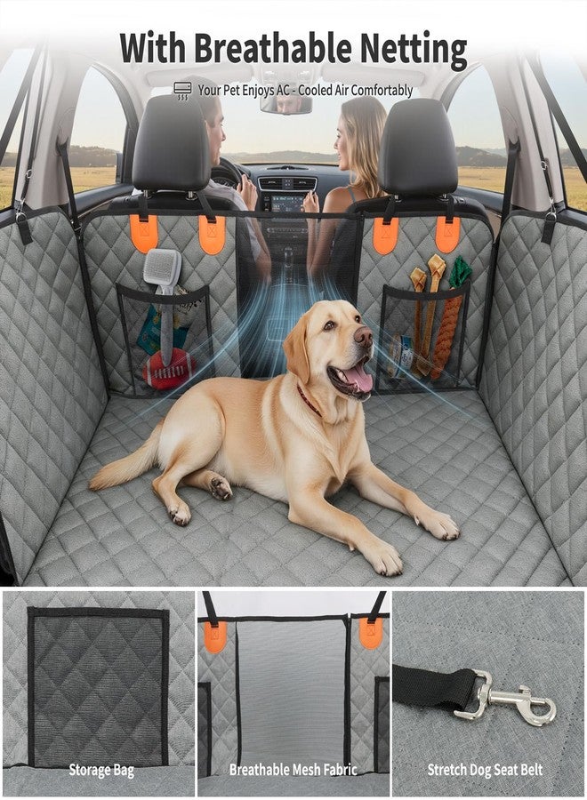 HOTEAGLE Back Seat Cover for Dogs, Waterproof Hard Bottom Spacious and Comfortable, Ideal for Car Trips and Outdoor Adventures, Cherished by Pet Owners（Grey） - Image 4