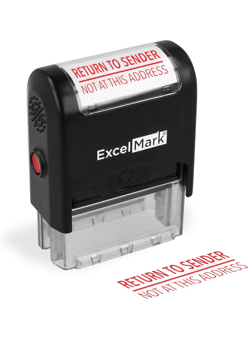 ExcelMark ExcelMark SelfInking Rubber Stamp  Return to Sender Not at This Address  Red Ink Medium  - Image 1