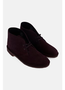 clarks Men Standard Desert Lace Up Ankle Boots, Burgundy  - Image 1