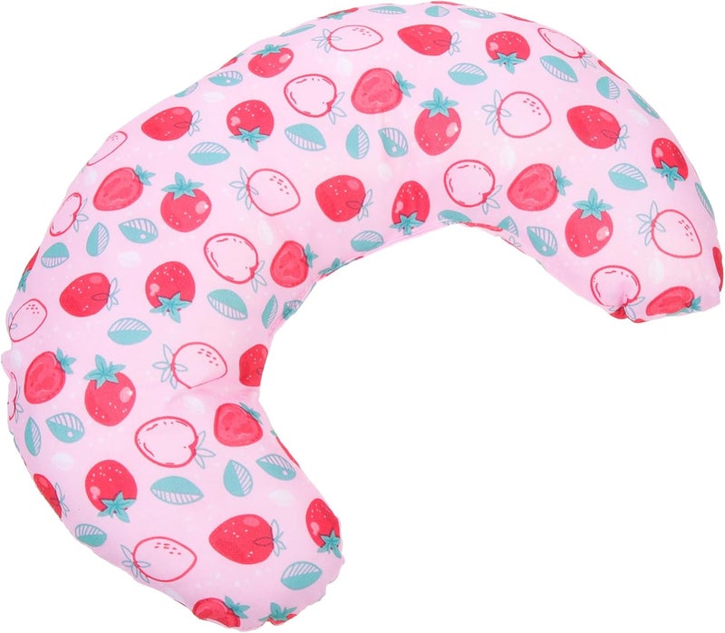 Pink Strawberry Design U Shaped Cat Pillow Soft Breathable Pet Neck Cushion - Image 1