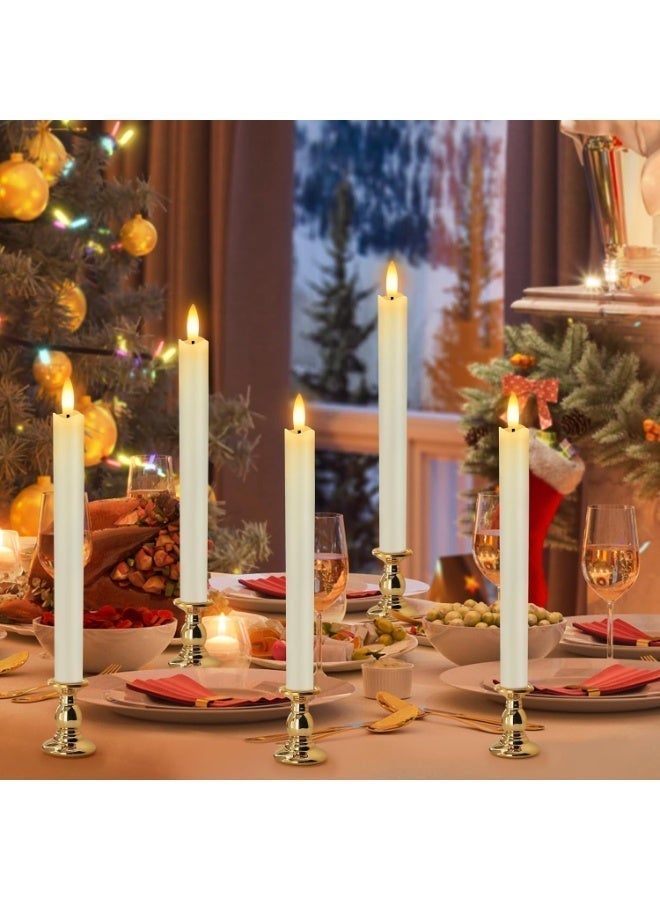 MUMO Flameless Taper LED Candles Light With Remote Control Battery Operated Led Warm 3D Wick Light Window Candles (Pack of 6) - Image 4