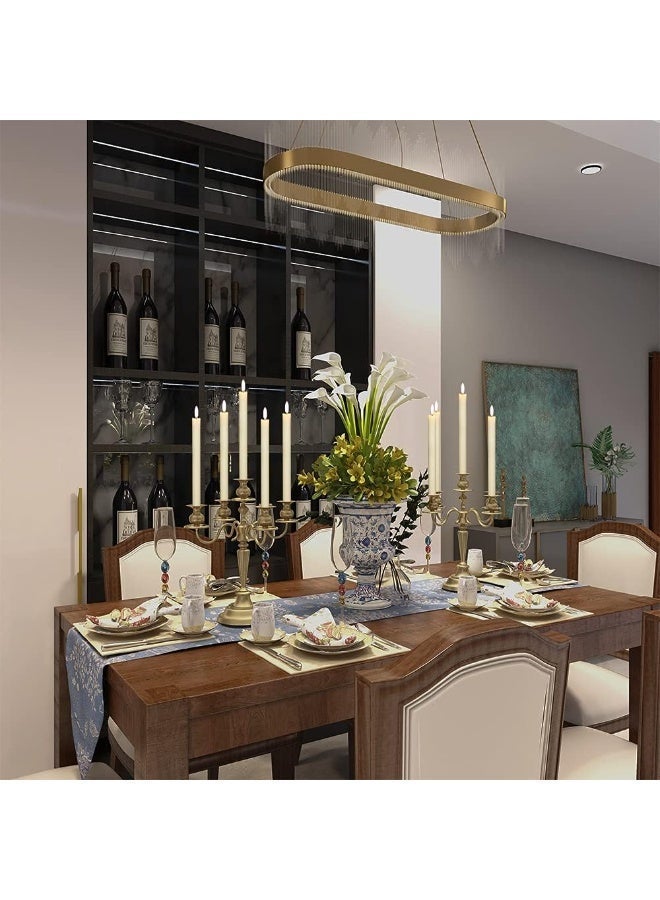 MUMO Flameless Taper LED Candles Light With Remote Control Battery Operated Led Warm 3D Wick Light Window Candles (Pack of 6) - Image 5