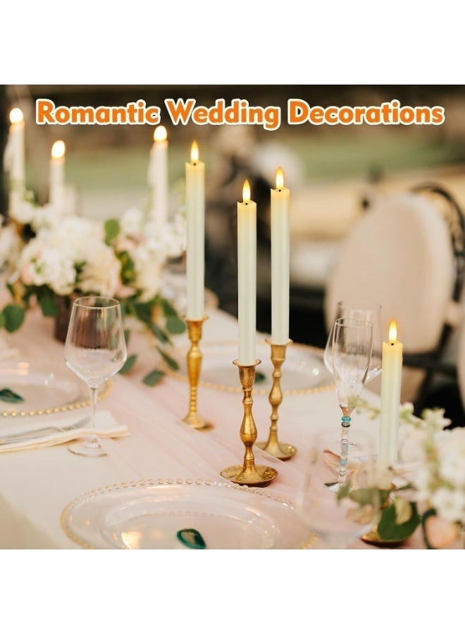 MUMO Flameless Taper LED Candles Light With Remote Control Battery Operated Led Warm 3D Wick Light Window Candles (Pack of 6) - Image 3