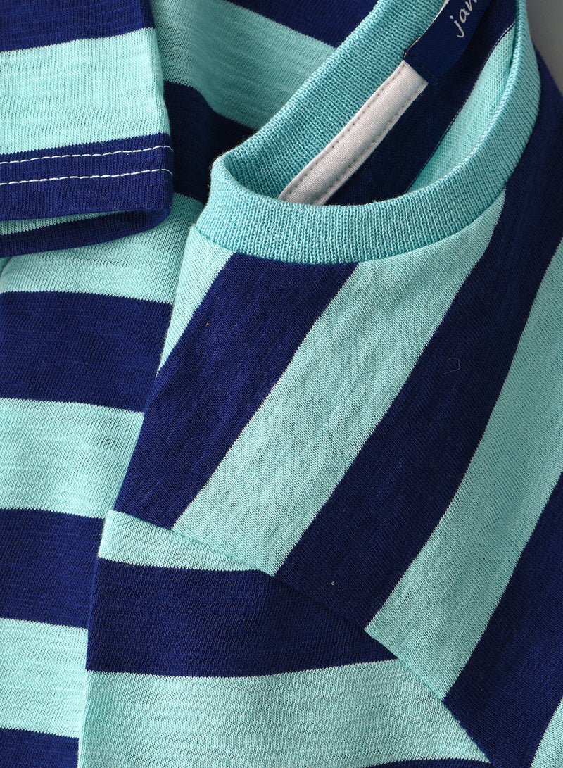 JAM Round Neck Stripes Knit T-Shirt With Patch At Front - Image 4