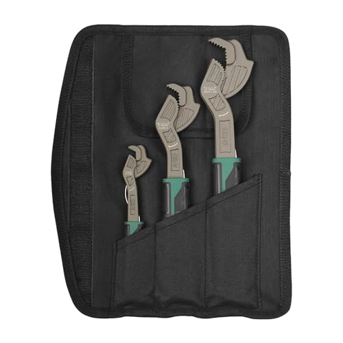 STARTRUAL 6” 8” 10” Self Adjustable Pipe Wrench Set, Chrome Vanadium Steel, Plumbers Wrench, Pipe Vise Wrench with Self Locking Function for 9/32”-1 3/8” (7-35mm) pipes and nuts - Image 4