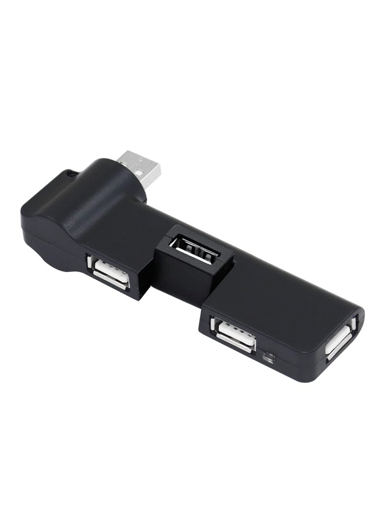 Excefore USB Hub, 4-Port Slim USB Splitter Degree rotatable USB Expansion allocator, for PC, Laptop, Keyboard, Mouse, Hard Drives and Other USB 2.0 Adapter - Image 1