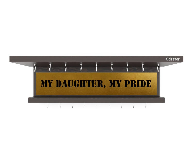 Odestar, Display Medal Hanger, Premier Award Medal Display Rack and Trophy Shelf Large (Size 45 x 15 x 8 Centimeters) Wenge - Image 4