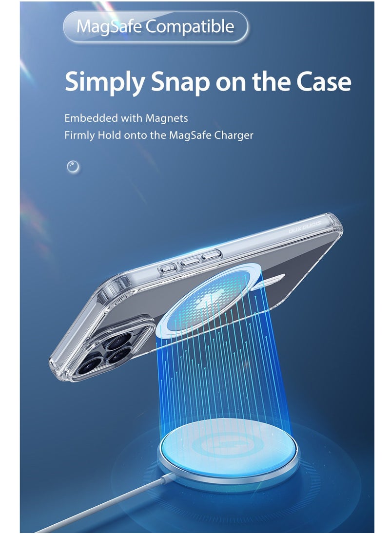 Wtech - Apple iPhone 16 Pro Max 2024 Premium Magnetic Case, Slim Transparent Flexible TPU Shockproof Magsafe Back Phone Case - Clear - Image 1