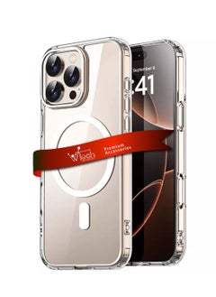 Apple iPhone 16 Pro Max 2024 Premium Magnetic Case, Slim Transparent Flexible TPU Shockproof Magsafe Back Phone Case - Clear