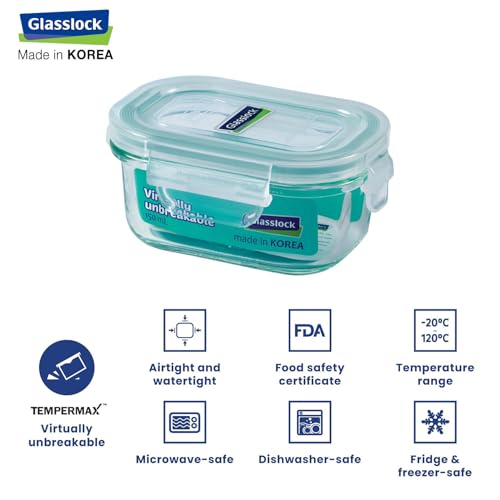 Glasslock Korea Tempered Glass Storage Containers with Lid - Classic 150ml Rectangle - Airtight Food Storage Kitchen Container - Office Lunch Tiffin Box/Bowl, Microwave/Dishwasher/Fridge/Freezer Safe - Image 3