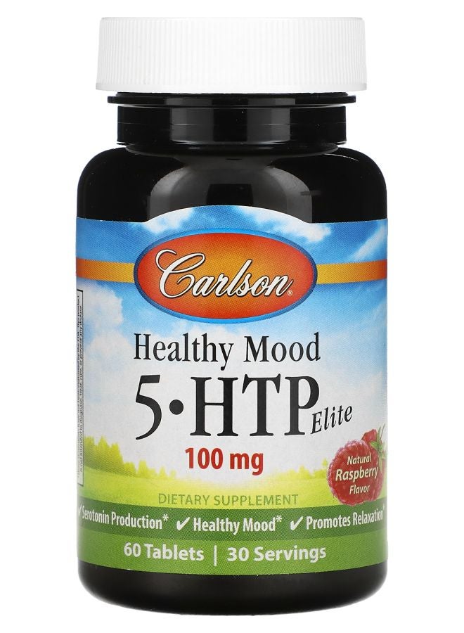 Healthy Mood 5-Htp Elite Natural Raspberry 100 Mg 60 Tablets 50 Mg Per Tablet