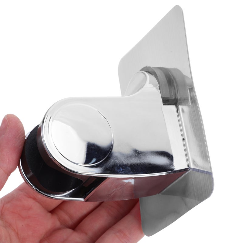 Plated Silver Hand Shower Holder Without Drilling Easy Installation No Trace Removal Adjustable Shower Bracket - Image 3