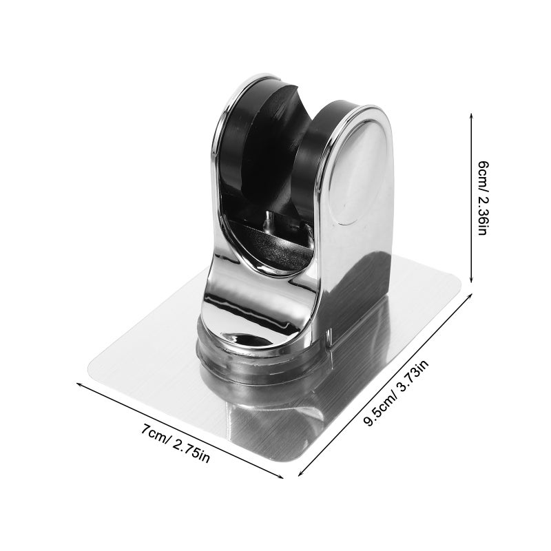 Plated Silver Hand Shower Holder Without Drilling Easy Installation No Trace Removal Adjustable Shower Bracket - Image 2