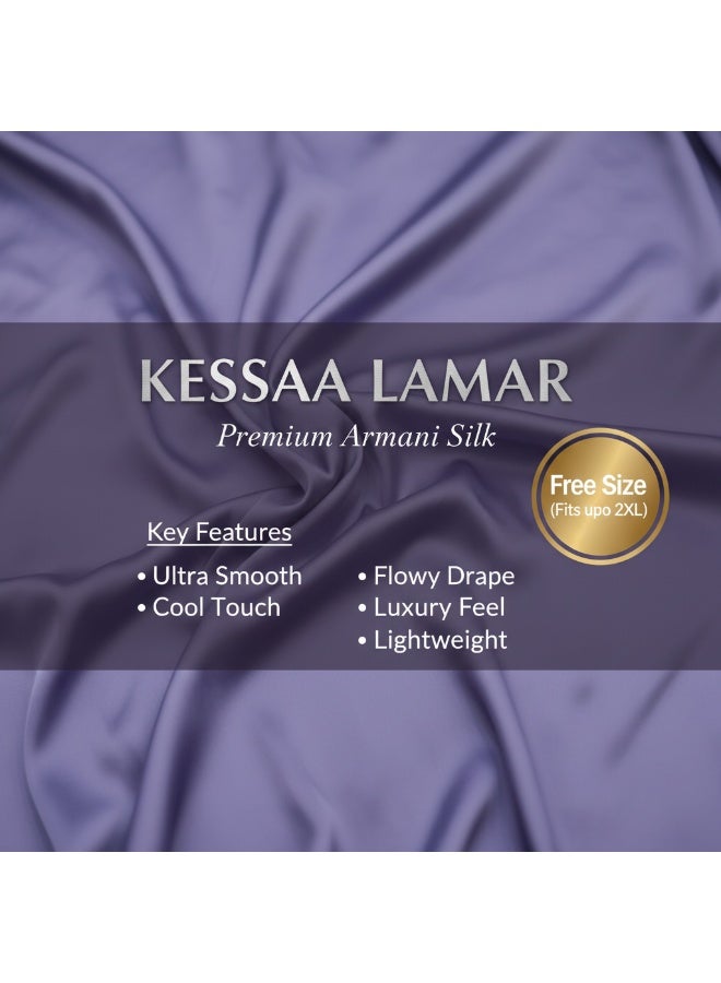 KESSAA Lamar Women’s Premium Prayer Isdal – Armani Silk Full-Coverage Salah Dress with Integrated Head Scarf | Non-Transparent Lightweight Fabric | Free Size Fits S–2XL | Modest Islamic Wear - Purple - Image 2