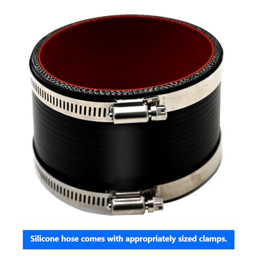 KDP 3.5" ID Straight Silicone Hose Coupler with 2 SS304 Worm Clamps, High Temp 4-Ply Reinforced 5MM Wall 3.0" Length(Qty 1) For Pipes Connecting… - Image 3
