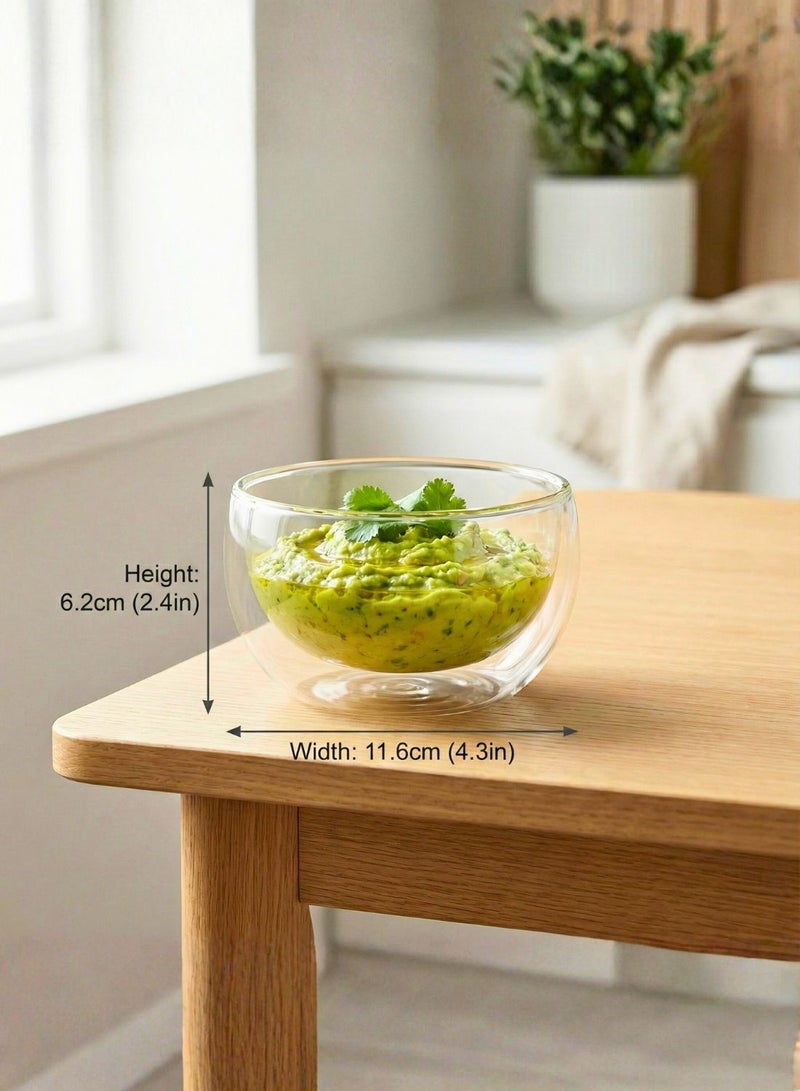 1Chase Set of 2 -300 ML Borosilicate Double Wall Salad, Pasta, Matcha, Rice, Soup Bowl, Hot And Cold Serving Bowls Fruit Bowls - Image 5