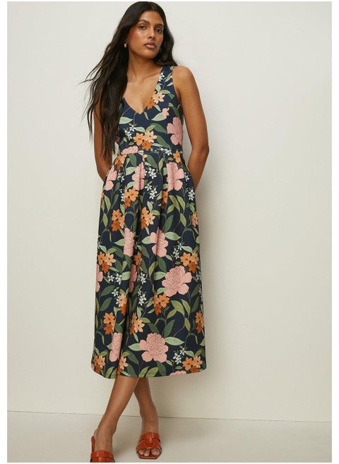 Cross Back Scuba Midi Dress