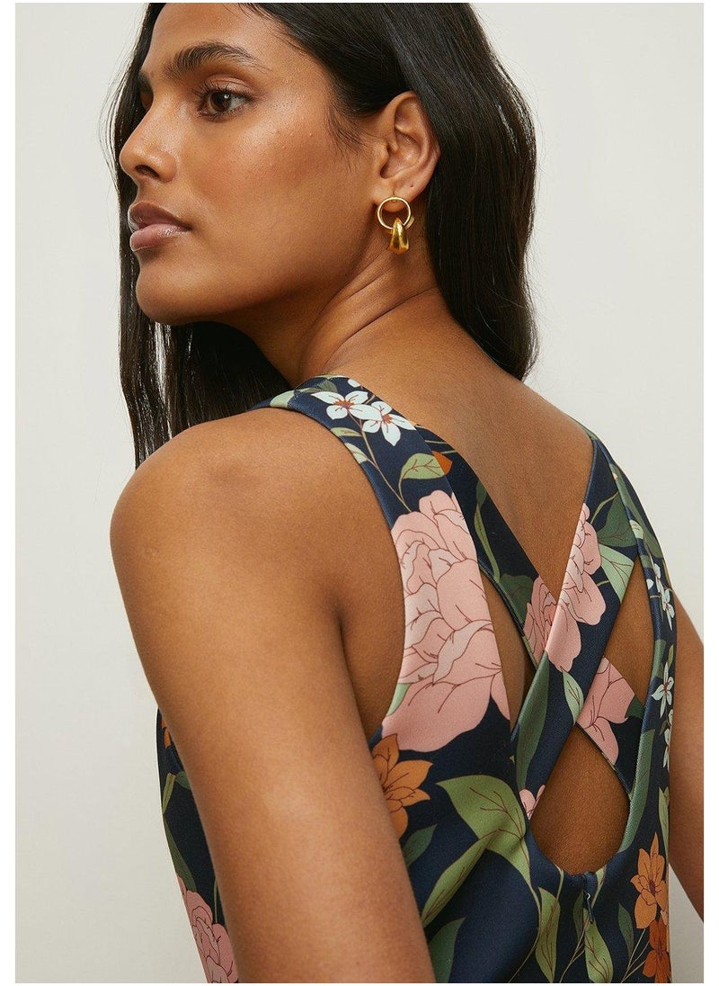 Oasis - Cross Back Scuba Midi Dress - Image 1