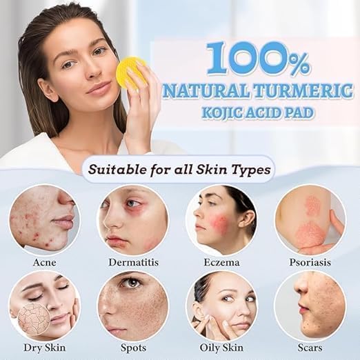 Turmeric & Kojic Acid Face Cleansing Foaming Pads for Dark Spots, Skin Brightening & Acne Prevention With Vitamin C, For All Skin Types Glow for All Skin Type [1 Pack](60 Pads) - Image 4