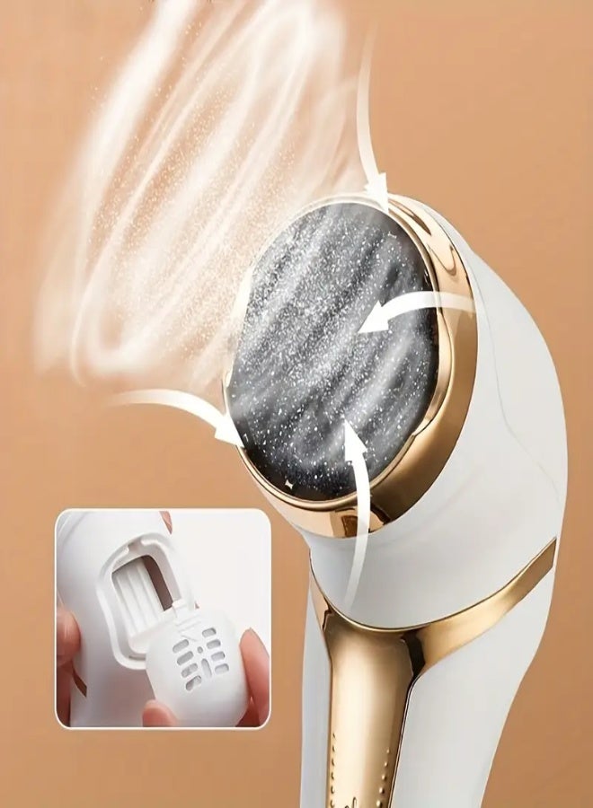 ارواق جهاز كهربائي لإزالة مسامير القدم قابل لإعادة الشحن مع مكنسة كهربائية - مجموعة احترافية للعناية بالقدم مع شاشة LCD وسرعتين و4 رؤوس طحن ومجموعة من 10 قطع - أسود - Image 5