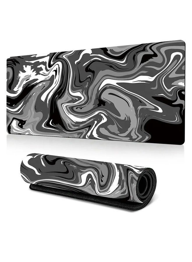 Extended Large Gaming Mouse Pad with Stitched Edges , XXL Non-Slip  Rubber Base Mousepad, Office Desk Mat Large Keyboard, Smooth Cloth Surface (800 * 300 * 3mm） - Image 1