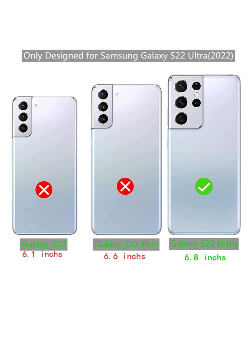 ten.tech TenTech Transparent cover with shockproof corners with card holder - card holder - heat-resistant polyurethane card holder for Samsung Galaxy S22 Ultra- transparent  - Image 2