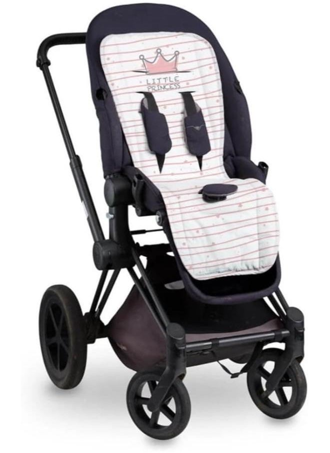 Mamas Gift Little Princess Stroller Liner, White/Pink 