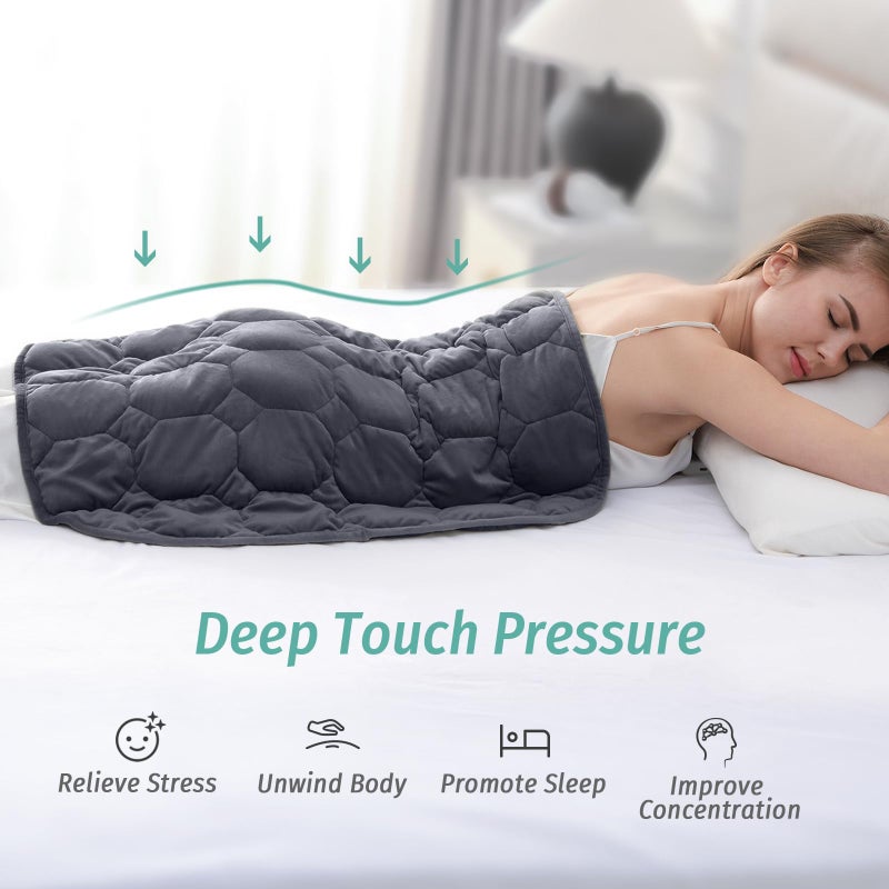 Wemore Weighted Lap Blanket 7lbs for Adults, Small Weighted Blanket for Travel, Calming, Relaxing, Napping and Sleeping, All-Season Weighted Lap Pad, Machine Washable, Dark Grey 24x29 inches - Image 2