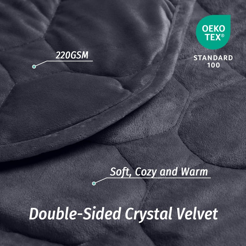Wemore Weighted Lap Blanket 7lbs for Adults, Small Weighted Blanket for Travel, Calming, Relaxing, Napping and Sleeping, All-Season Weighted Lap Pad, Machine Washable, Dark Grey 24x29 inches - Image 4