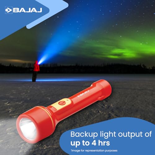 Bajaj Raftaar Jumbo LED RC Torch | Upto 4 Hrs Backup | 3 Mode Switch | 6 Months - Warranty (Pack of 1, Red) - Image 3