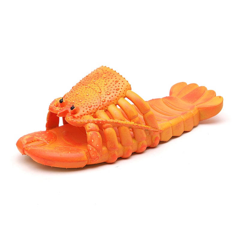 Summer Couples Kids Cartoon Lobster Slippers Dark red - Image 3