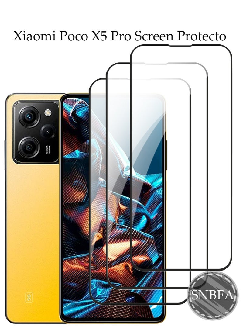 3 PCS Screen Protector for Xiaomi Poco X5 Pro Screen Protecto Film with Easy Installation Tool, Ultra-clear, 【9H Hardness】 【Bubble Free】  【Shatterproof】【Anti Scratch 】 - Image 1
