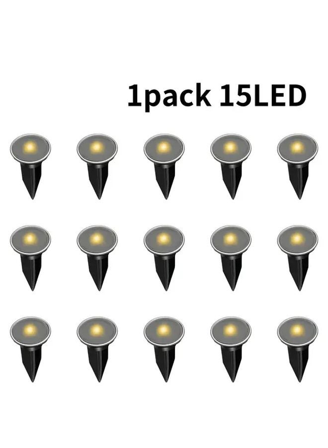 15pcs 15 2ft Solar Landscape Lighting Outdoor Garden Lights Warm White - Image 1