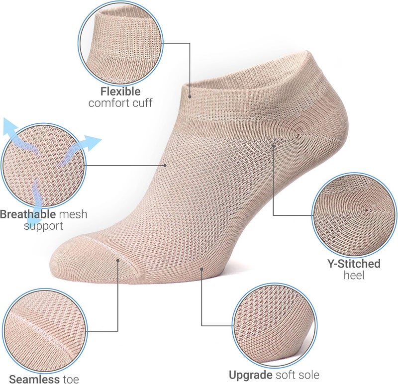 Duna Womens Socks, Ultra Thin Breathable Cotton Ankle Socks for Women, Athletic Running Low Cut No Show - Image 2