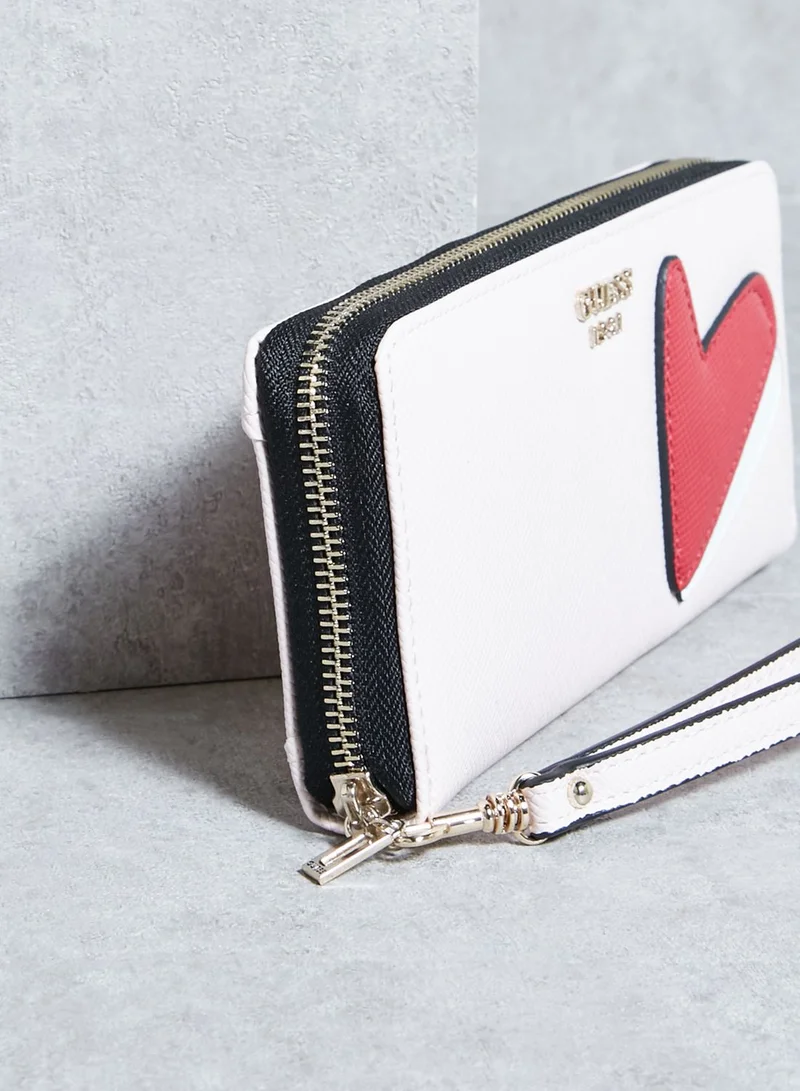 GUESS Pin Up Pop Slg Lrg Zip Around