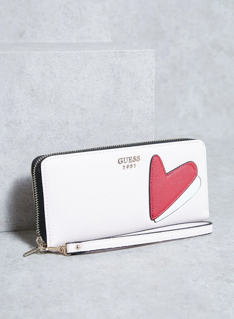 GUESS Pin Up Pop Slg Lrg Zip Around