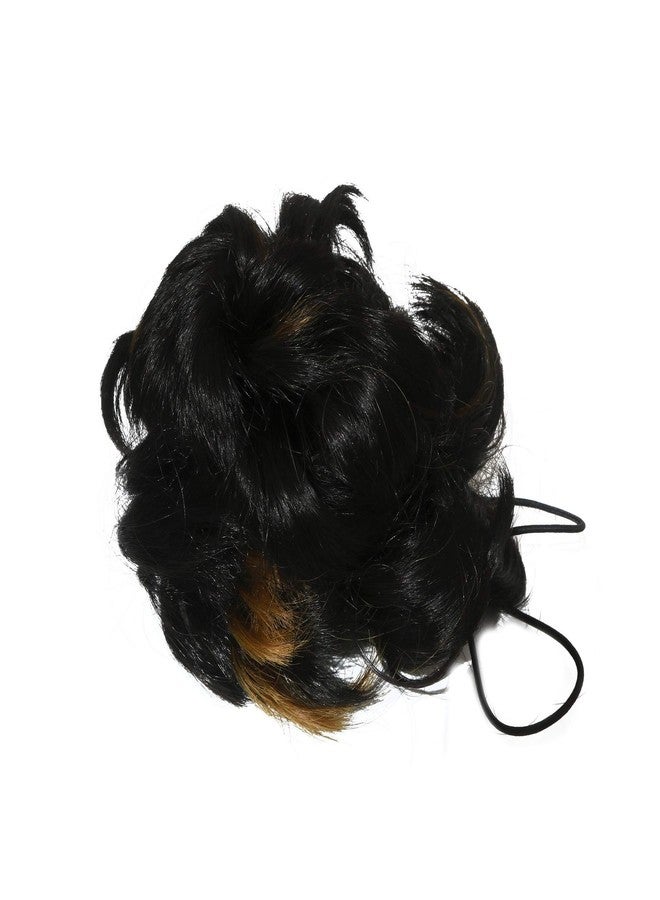 Paradise® Synthetic Hair Bun, Artificial Juda For Women And Girls dark Brown+ Golden Highlights - Image 4