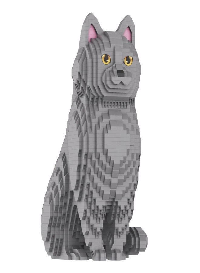 HONLANCH Animal Cat Series Shorthair Blue Cat Micro Building Blocks Set(2903PCS) Gift for Adults and Kids - Image 1
