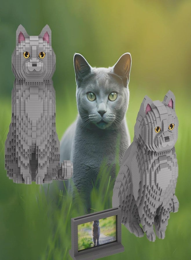 HONLANCH Animal Cat Series Shorthair Blue Cat Micro Building Blocks Set(2903PCS) Gift for Adults and Kids - Image 5