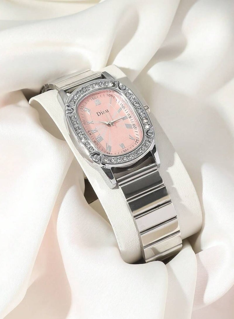 ديسو ساعة يد نسائية كوارتز مرصعة بحجر الراين من الفولاذ المقاوم للصدأ - Image 2