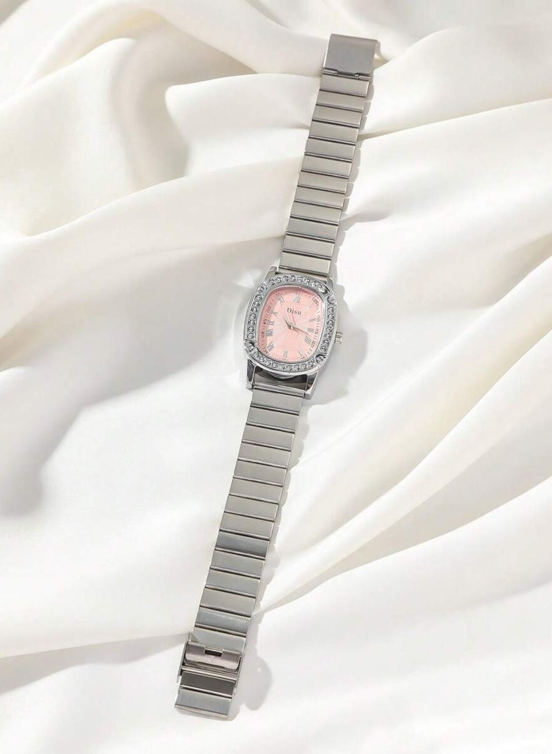 ديسو ساعة يد نسائية كوارتز مرصعة بحجر الراين من الفولاذ المقاوم للصدأ - Image 3
