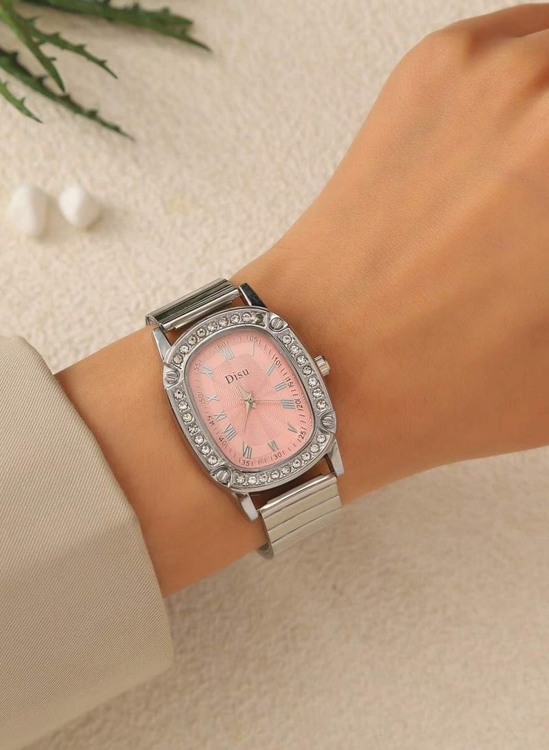 ديسو ساعة يد نسائية كوارتز مرصعة بحجر الراين من الفولاذ المقاوم للصدأ - Image 4