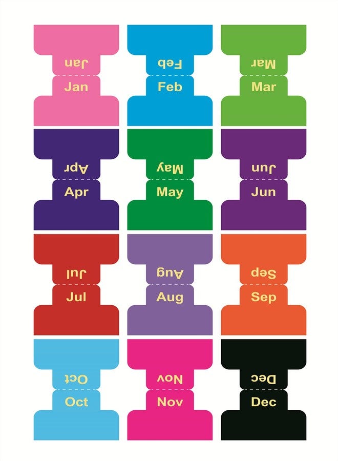 Monthly Tabs for Planner,36pcs Colored Gold Stamping Monthly Tabs Calendar Sticker Index Tabs for Office,School,Notbook