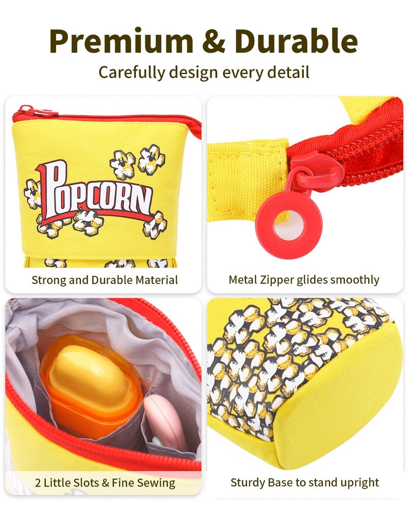 Sooez Cute Stand Up Pencil Case - Spacious Telescopic Pouch for School & Office Supplies, Brown Coffee - Image 5