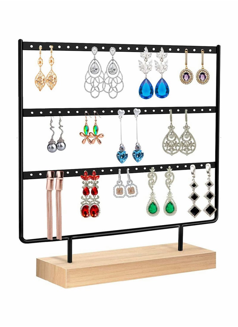 Excefore - Earring Holder Stand, Hanging Jewelry Organizer, 3 Tier Tabletop Earrings Display Stand Tree for Earrings Necklace Bracelet Rings, Earring Holder for Hanging Earrings (66 Holes) - Image 1