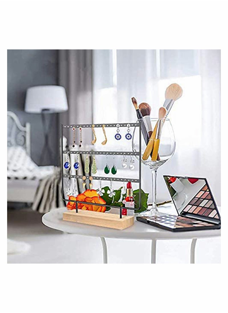 Excefore - Earring Holder Stand, Hanging Jewelry Organizer, 3 Tier Tabletop Earrings Display Stand Tree for Earrings Necklace Bracelet Rings, Earring Holder for Hanging Earrings (66 Holes) - Image 1