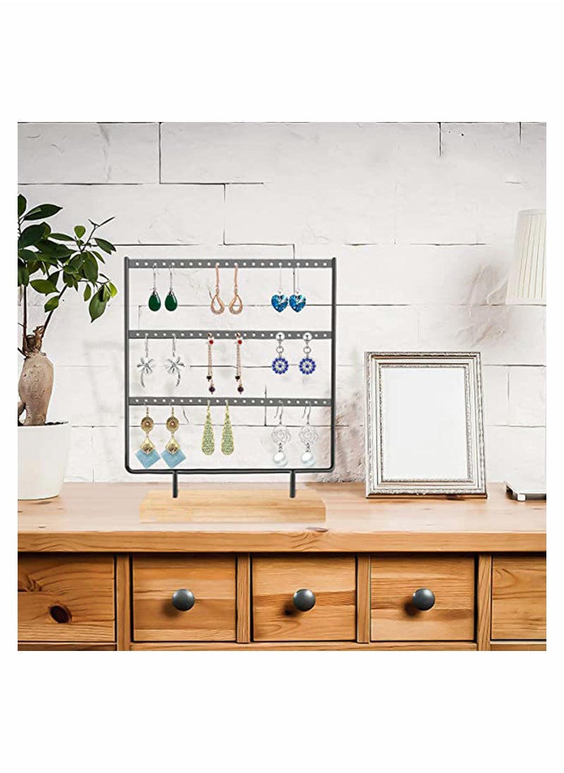 Excefore - Earring Holder Stand, Hanging Jewelry Organizer, 3 Tier Tabletop Earrings Display Stand Tree for Earrings Necklace Bracelet Rings, Earring Holder for Hanging Earrings (66 Holes) - Image 1