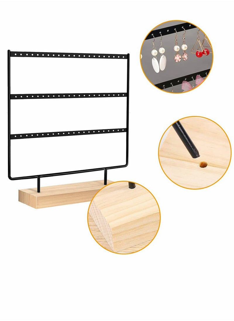 Excefore - Earring Holder Stand, Hanging Jewelry Organizer, 3 Tier Tabletop Earrings Display Stand Tree for Earrings Necklace Bracelet Rings, Earring Holder for Hanging Earrings (66 Holes) - Image 1
