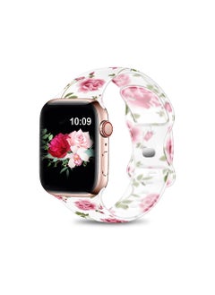Y&D Apple Watch Transparent Cute Floral Silicone Bands, 38mm 40mm 41mm 42mm 44 mm 45mm Women Printed Fadeless Sport Band for iWatch SE Series 7 6 5 4 3 2 1  - Image 1
