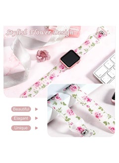 Y&D Apple Watch Transparent Cute Floral Silicone Bands, 38mm 40mm 41mm 42mm 44 mm 45mm Women Printed Fadeless Sport Band for iWatch SE Series 7 6 5 4 3 2 1  - Image 2